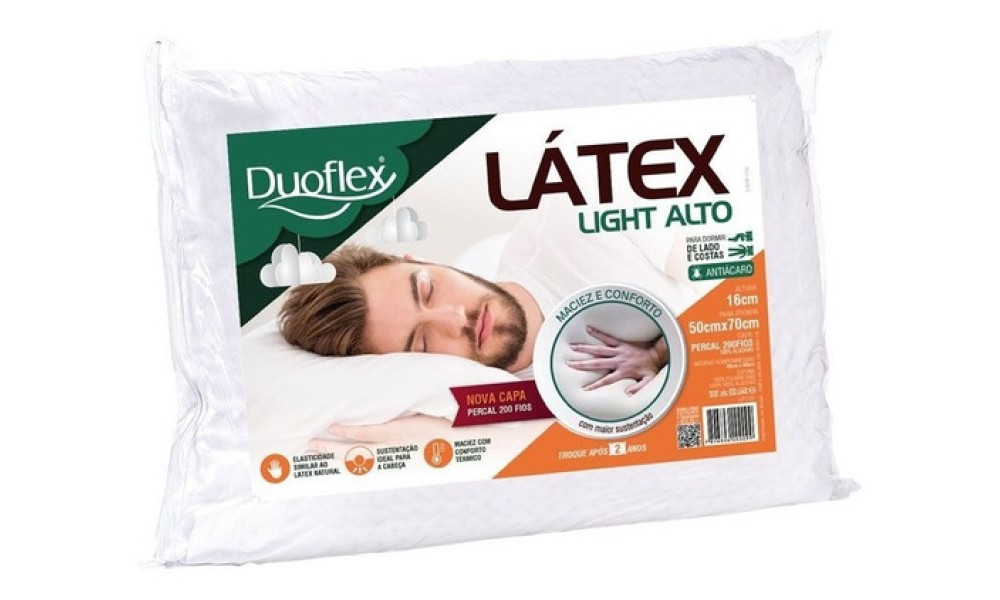 travesseiro látex light duoflex